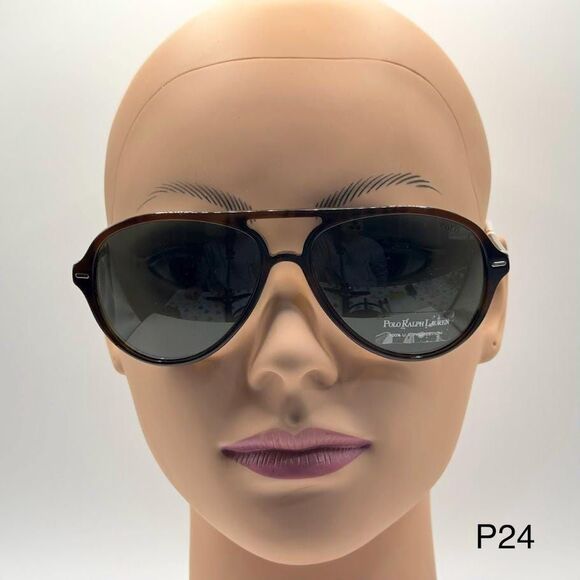 NEW Men's Y2K Ralph Lauren Aviator Sunglasses Polo 4062 Brown/Orange 58/15 Italy - Picture 2 of 11